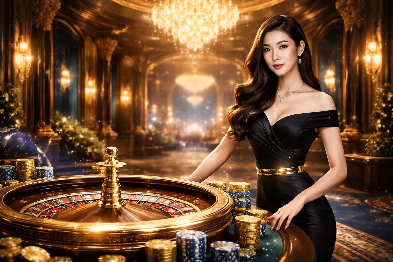 Bàn Roulette trực tuyến với chip và bánh xe quay tại e2bets